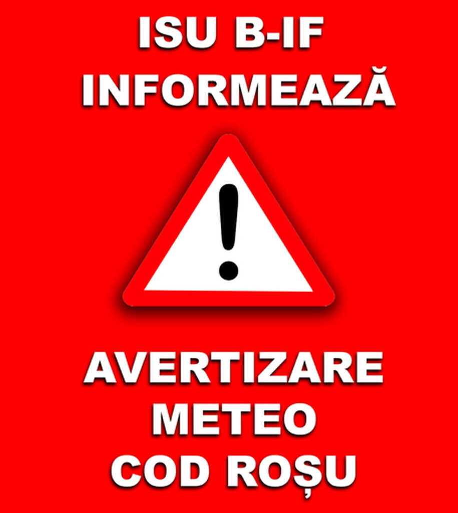 RO-Alert. Cod roşu de vreme vrea pentru mai multe oraşe şi comune din judeţul Ilfov. Cod portocaliu de vijelie puternică în Capitală