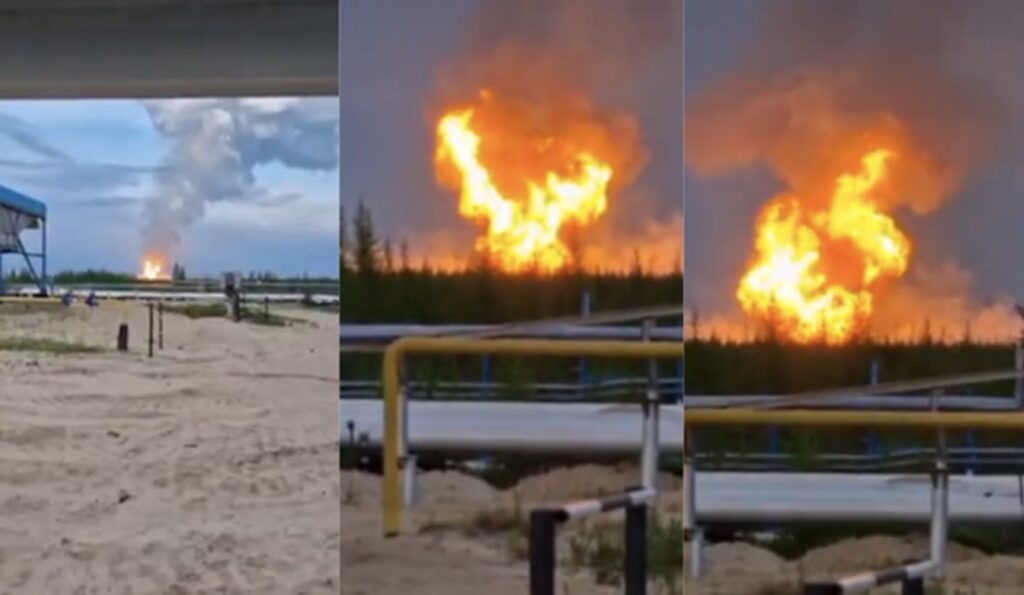 Cel mai mare zăcământ de gaze naturale din Rusia, în flăcări. Gazprom e în alertă. FOTO-VIDEO