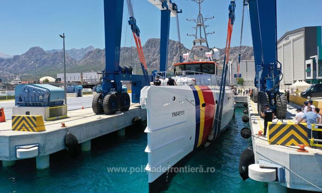 Cum arată nouă navă de patrulare din dotarea Poliției Române de Frontieră, care a costat 26 de milioane de euro