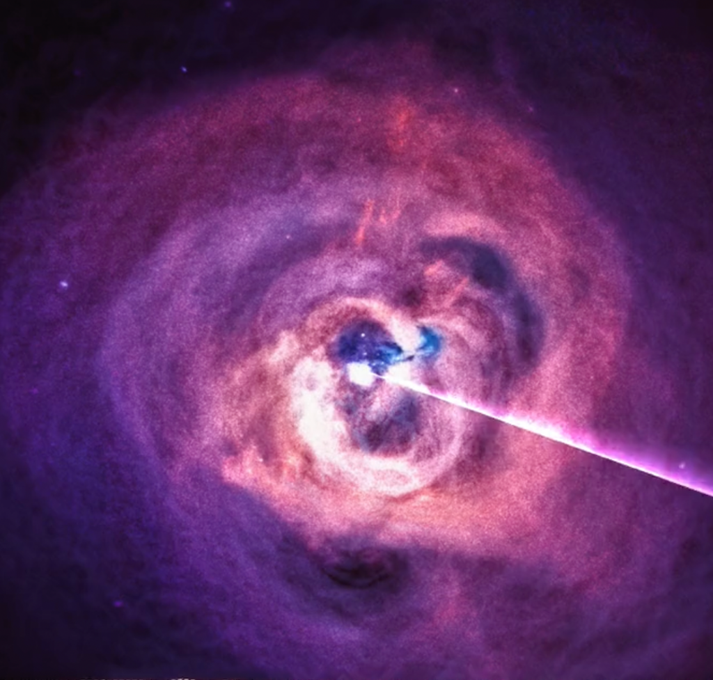 NASA a publicat un clip audio cu sunetele emise de o gaură neagră ce se află în centrul unui roi de galaxii