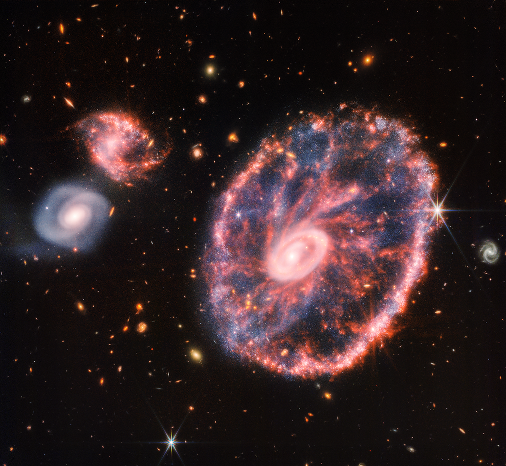 galaxia Cartwheel surprinsă de NASA