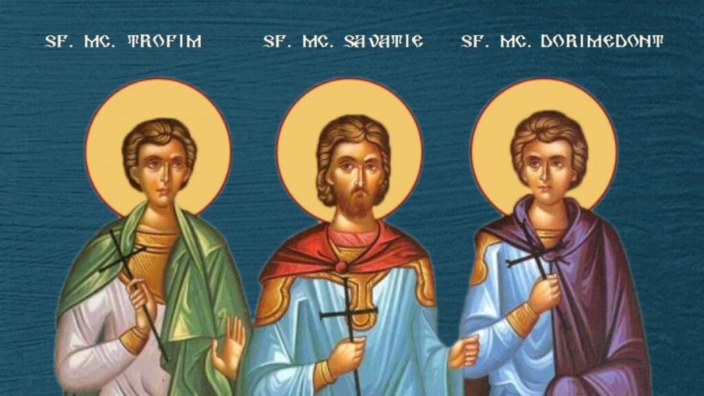 Calendar Ortodox, 19 septembrie. Sfinții Mucenici Dorimedont, Trofim și Savatie, uciși pentru că nu s-au lepădat de Hristos