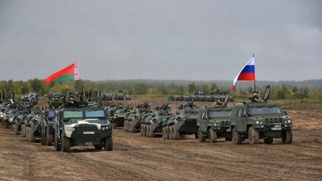 Forțe militare ruse și belaruse la un exercițiu comun.