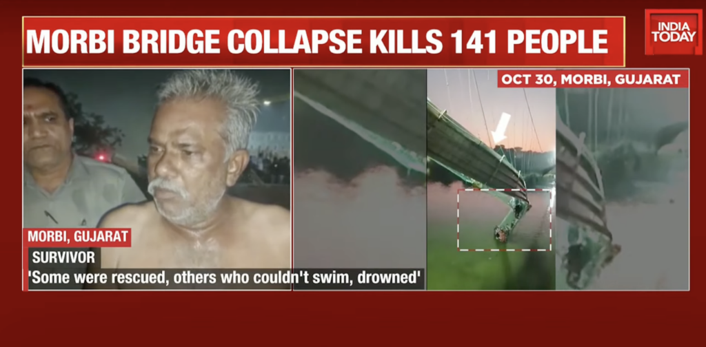 India: 140 de persoane au murit după ce un pod, proaspăt reabilitat, s-a prăbușit
