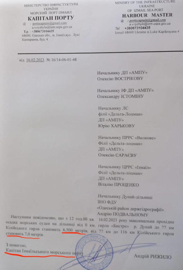Cine minte în scandalul Bâstroe? Document important. Ucrainienii au anunțat adâncimi de peste 6,5 metri după „întreținere”
