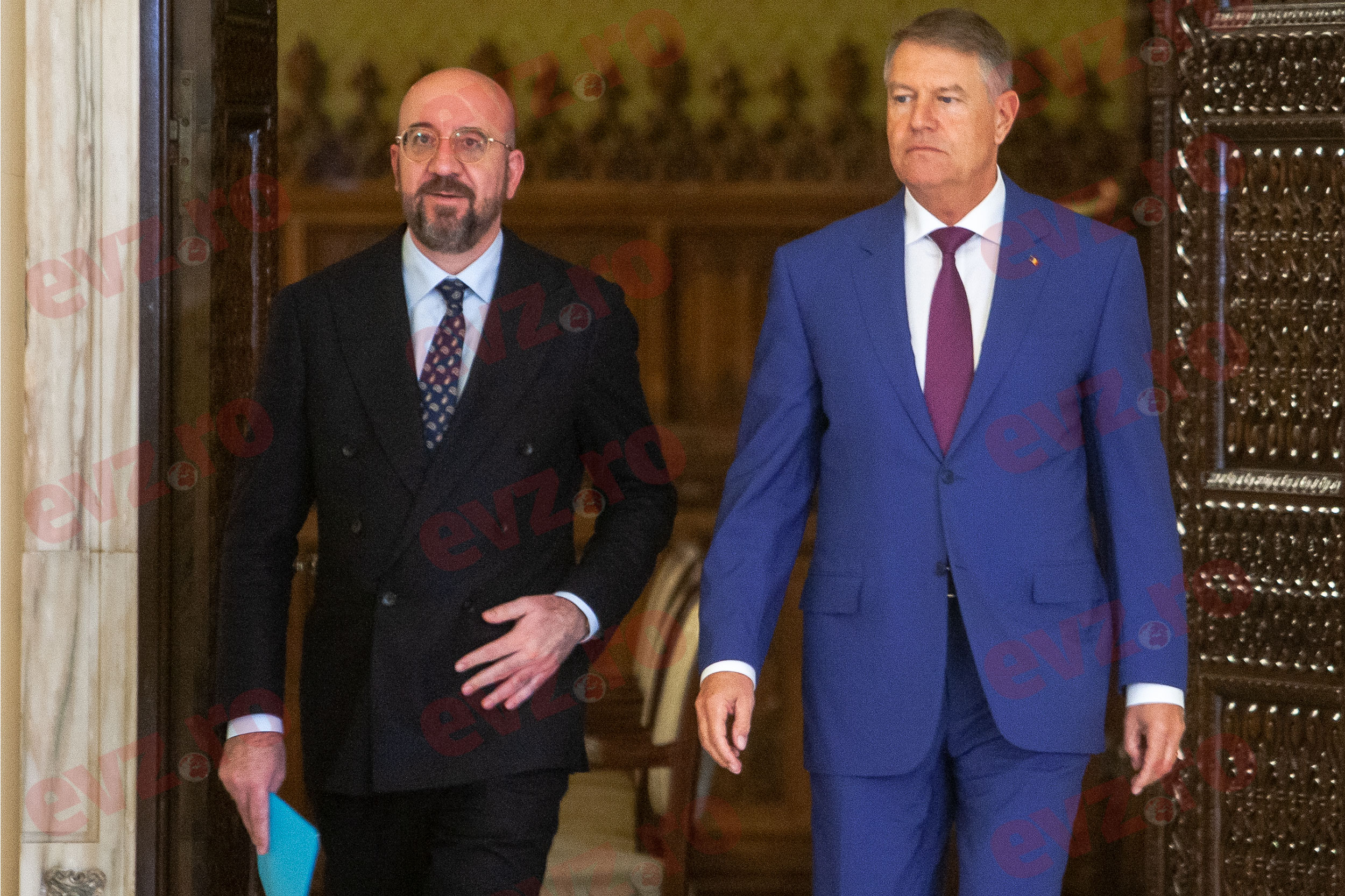 Charles Michel si presedintele Klaus Iohannis 