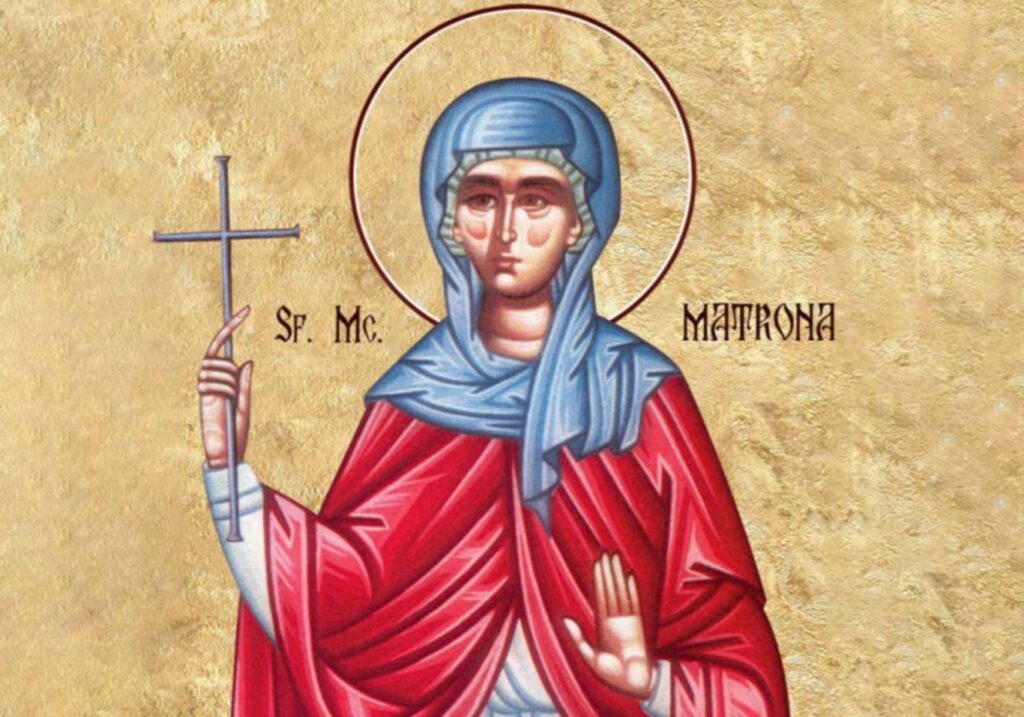 Calendar ortodox, 27 martie. Sfânta Muceniță Matroana din Tesalonic. Supusă la chinuri cumplite, moartă din cauza foametei