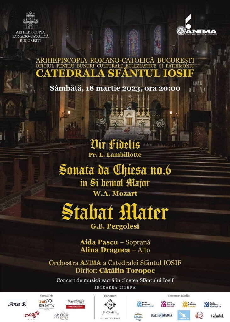 Concert cu ocazia manifestărilor ce prilejuiesc împlinirea a 140 de ani de la înființarea Arhiepiscopiei Romano-Catolice București