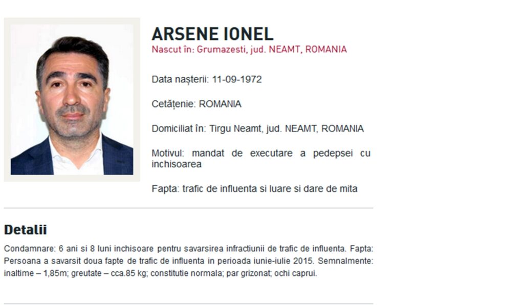 Apel pentru românii din Italia ca să îl prindă pe Ionel Arsene. Se bănuiește că ”baronul” de Neamț se ascunde la Brescia