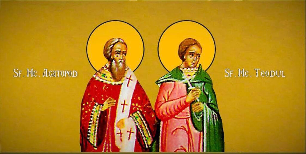 Calendar Ortodox, 5 Aprilie. Sfinții Mucenici Agatopod și Teodul. Au fost omorâți pentru că nu s-au lepădat de Hristos