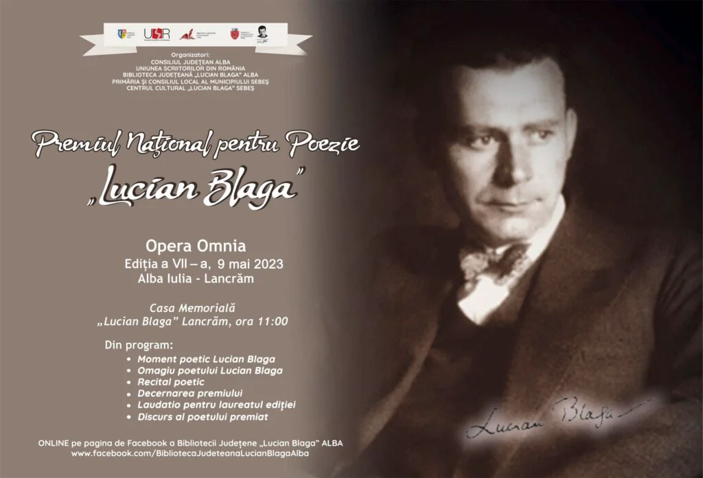 Premiul Național pentru Poezie „Lucian Blaga” Opera Omnia. Șapte scriitori au fost nominalizați la ediția din acest