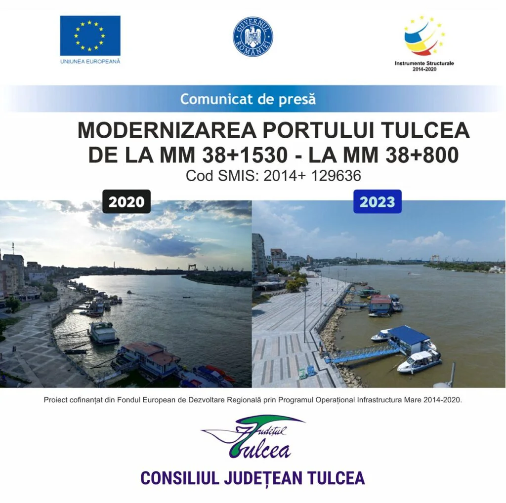 Modernizarea Portului Tulcea – de la MM 38+1530 – la MM 38+800. Cod SMIS: 2014+ 129636