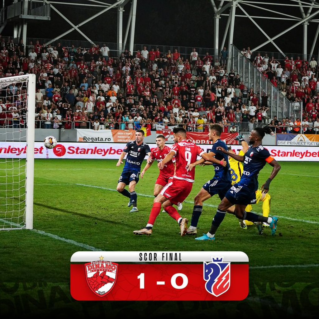 Liga I. Dinamo a bifat prima victorie în acest sezon. Gol decisiv în finalul meciului cu Botoșani