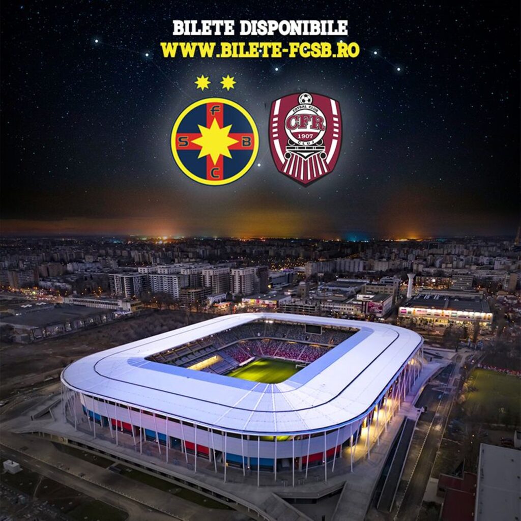 Superliga. Partida FCSB – CFR Cluj, de pe Stadionul Steaua. Prețul biletelor