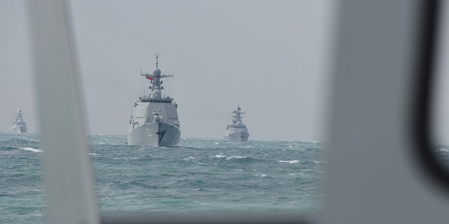 Navele de război chineze și rusești participă la un exercițiu naval comun.