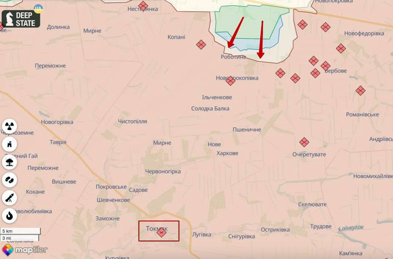 Armnata ucraineană ar fi trecut de prima linie de apărare rusă, și se îndreaptă spre Tokmak.