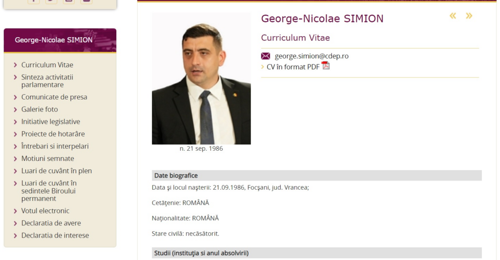 George Simion, AUR, nunta, Parlament