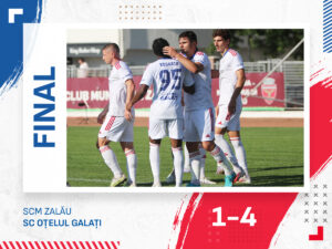 SCM Zalău-Oțelul Galați. Sursa: Facebook Spectacol pe teren. Oțelul Galați triumfă cu 4-1 împotriva SCM Zalău