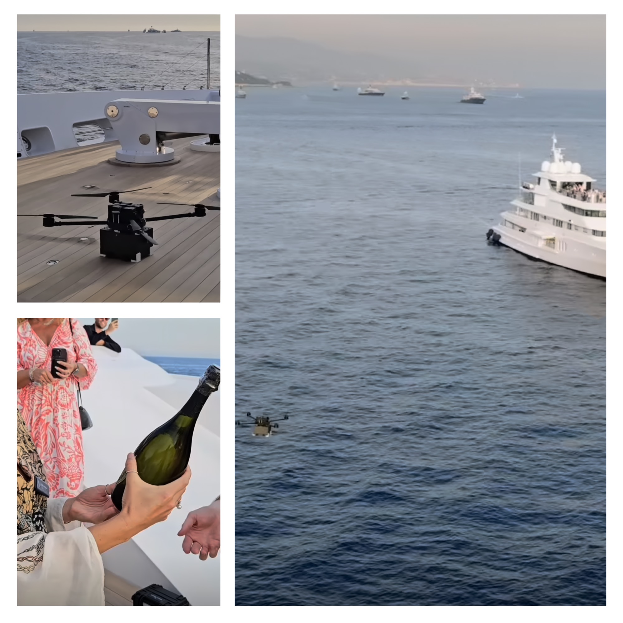 Șampanie livrată cu drona la Monaco