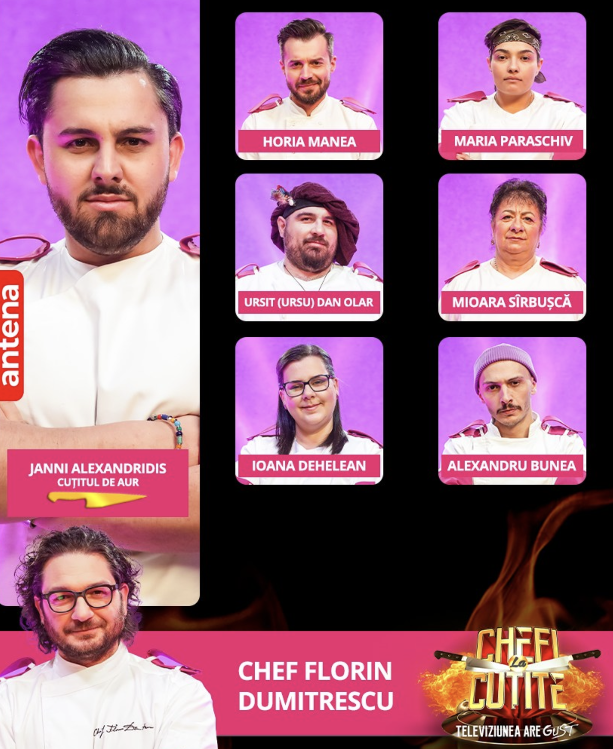 Concurenții lui Chef Florin Dumitrescu din Chefi Florin Dumitrescu