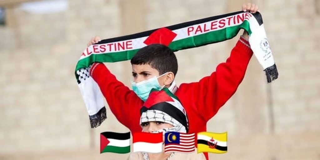Copil care susține cauza Palestinei