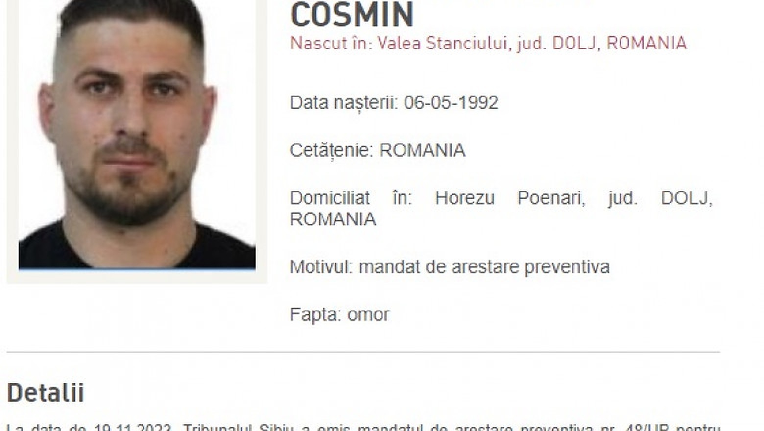 Cosmin Zuleam, criminalul de la Sibiu este în continuare de negăsit