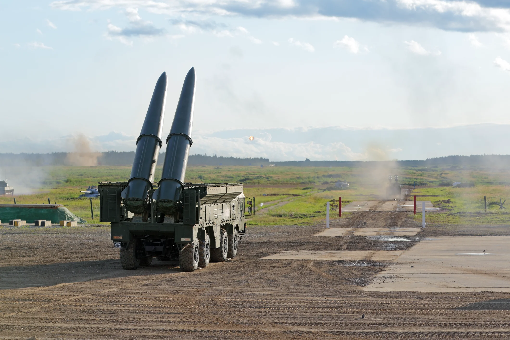 Iskander, sistem mobil de rachete balistice cu rază scurtă produs și desfășurat de armata rusă. Este considerat unul dintre principalele arme pe care le-ar putea folosi Rusia într-un război cu NATO.