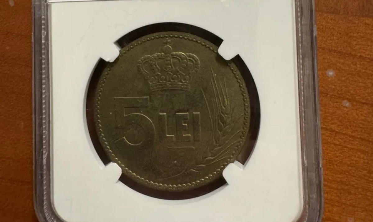 Monedă cu Regele Ferdinand l, scoasă la vânzare cu prețul de 14.000 de lei