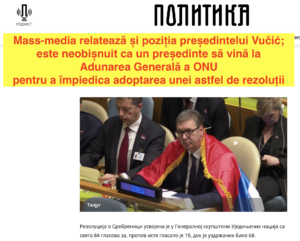România a votat împotriva Serbiei! Presa de la Belgrad despre votul ONU