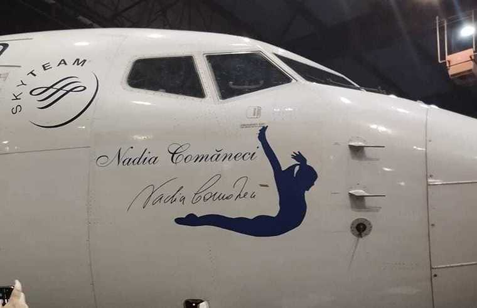 Nadia Comăneci avion