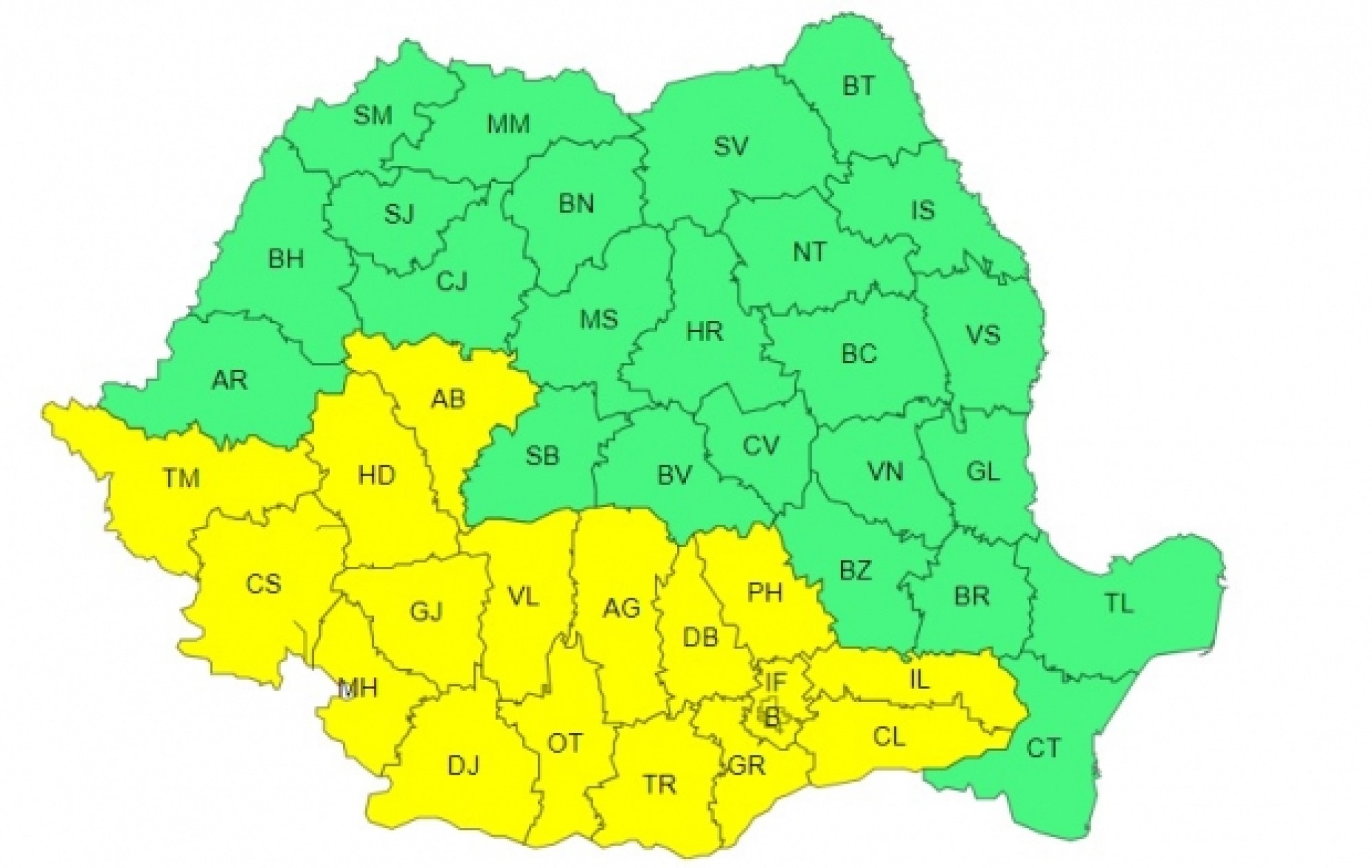 Avertizare cod galben de temperaturi ridicate