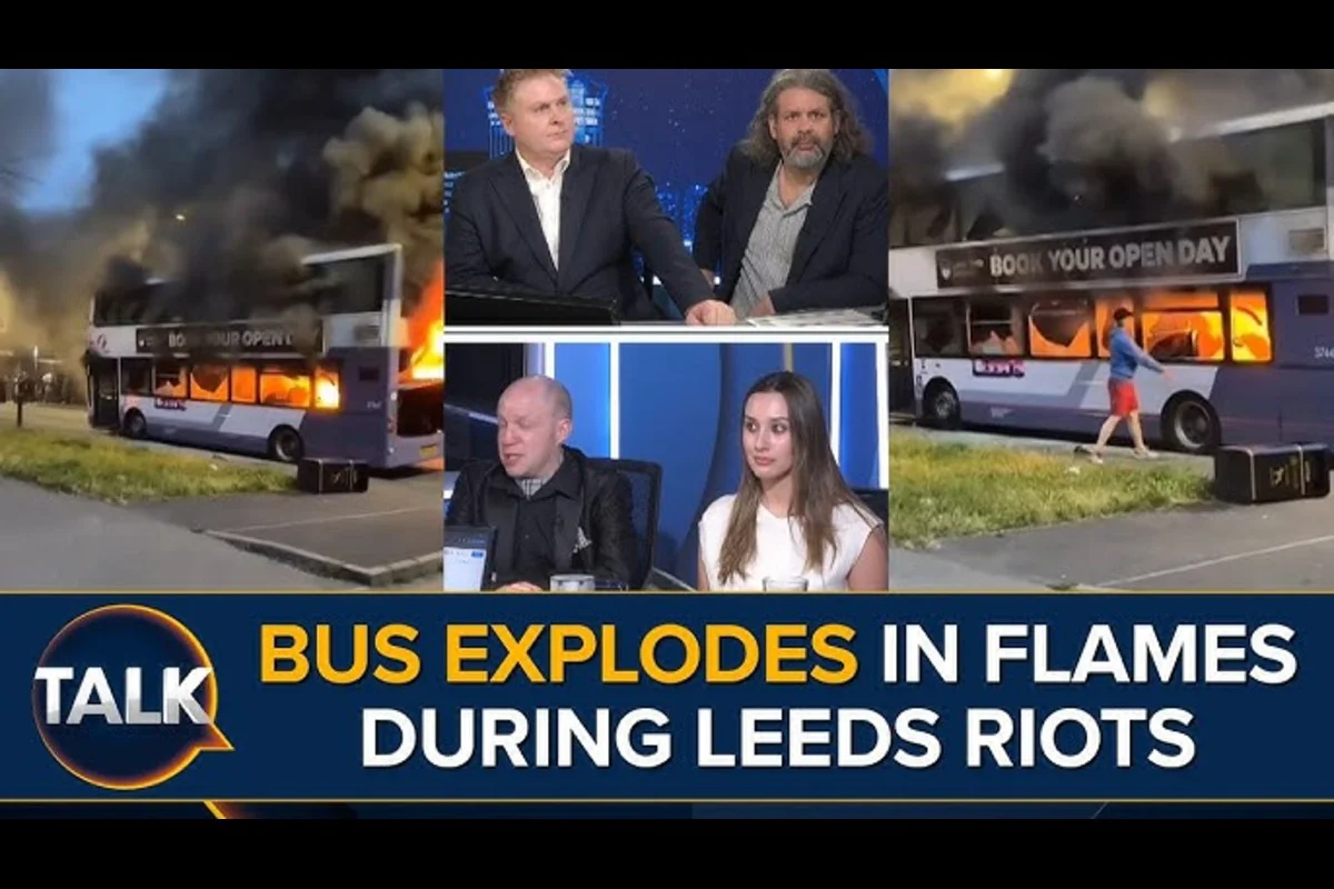 Români într-o revoltă spontană, la Leeds. Mașini de poliție răsturnte și autobuze incendiate