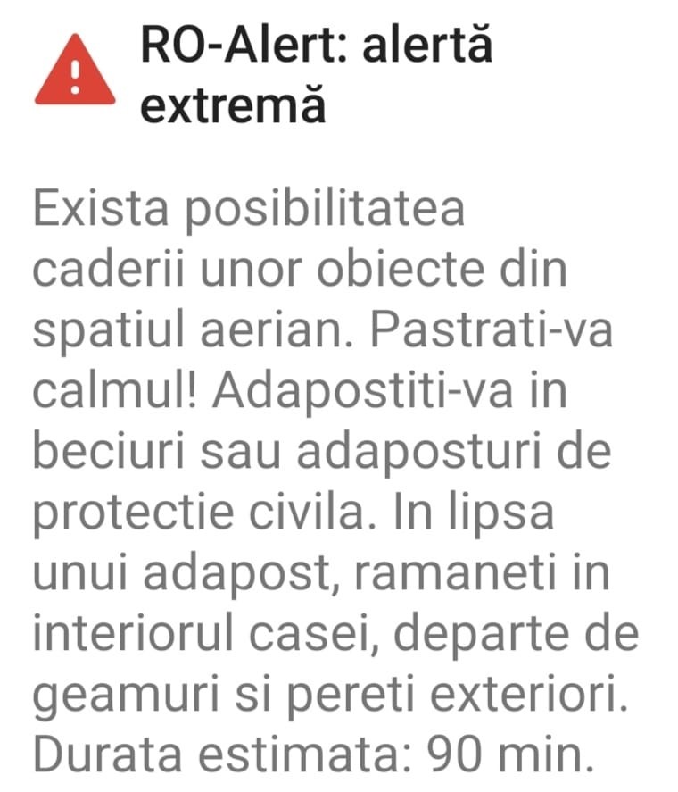 Avertizare Ro-Alert pentru Tulcea