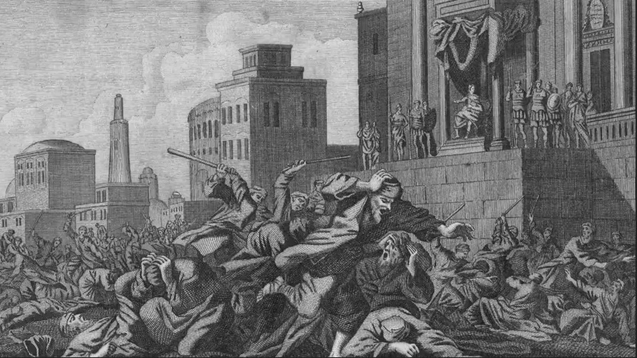 Ilustrație ce prezintă una dintre ultimele acțiuni ale lui Pilat