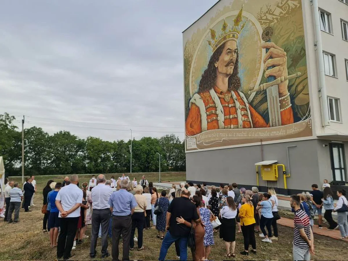 Moment istoric în sudul țării. O pictură murală a lui Ștefan cel Mare, inaugurată în orașul care îi poartă numele