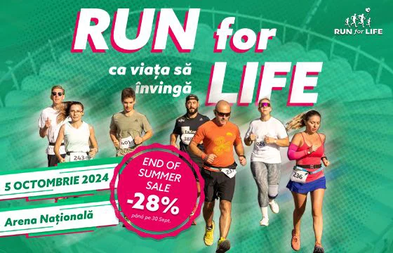 Aleargă pentru viață la RUN FOR LIFE - Ediția a III-a, 5 octombrie 2024