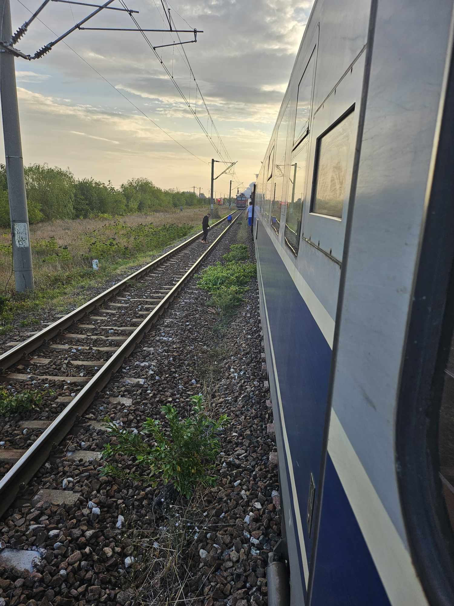 Tren în flăcări