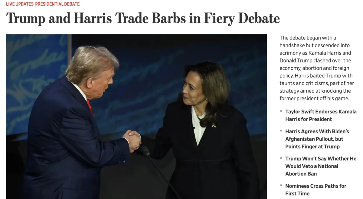 Trump vs. Harris, dezbaterea care decide cine va conduce SUA. Declarații dure