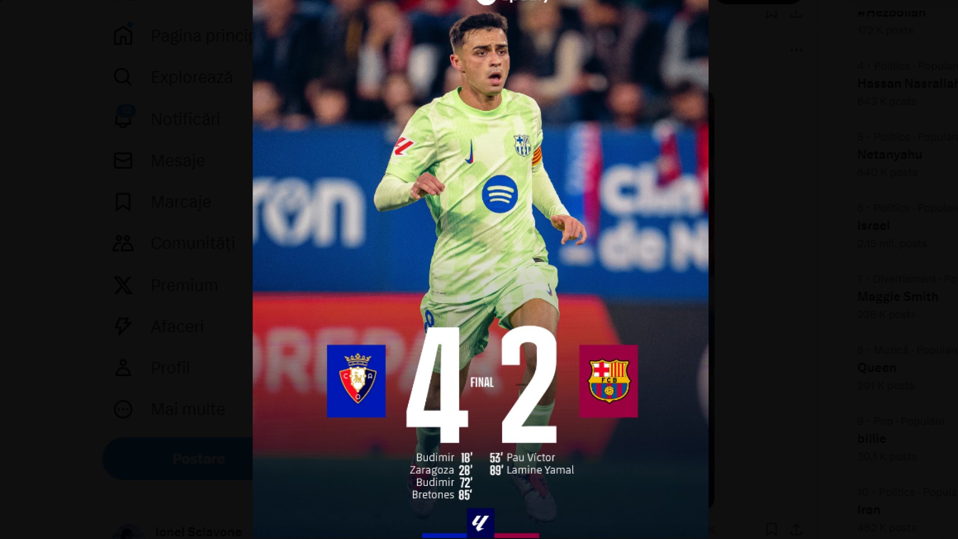 Prima înfrângere pentru Barca