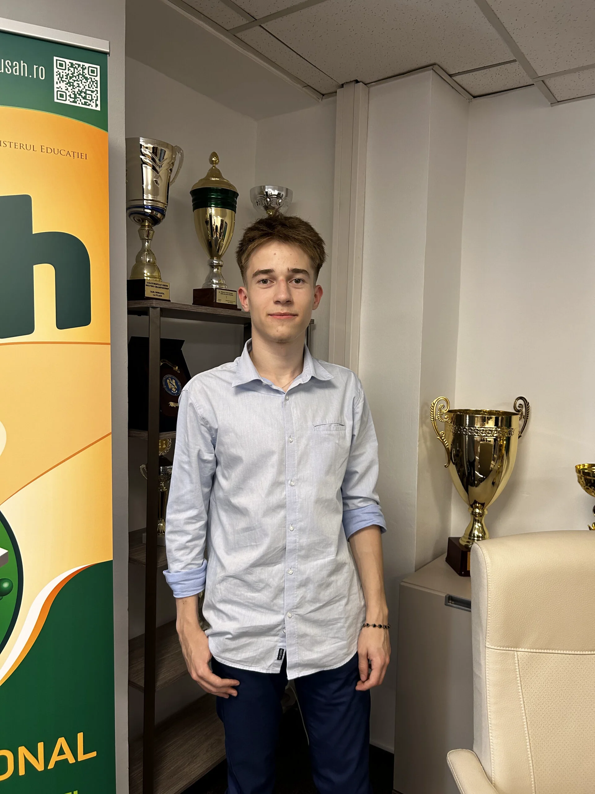 Filip Magold, 15 ani, Campion European la Șah Rapid la categoria U16. Sursa foto: arhiva personală