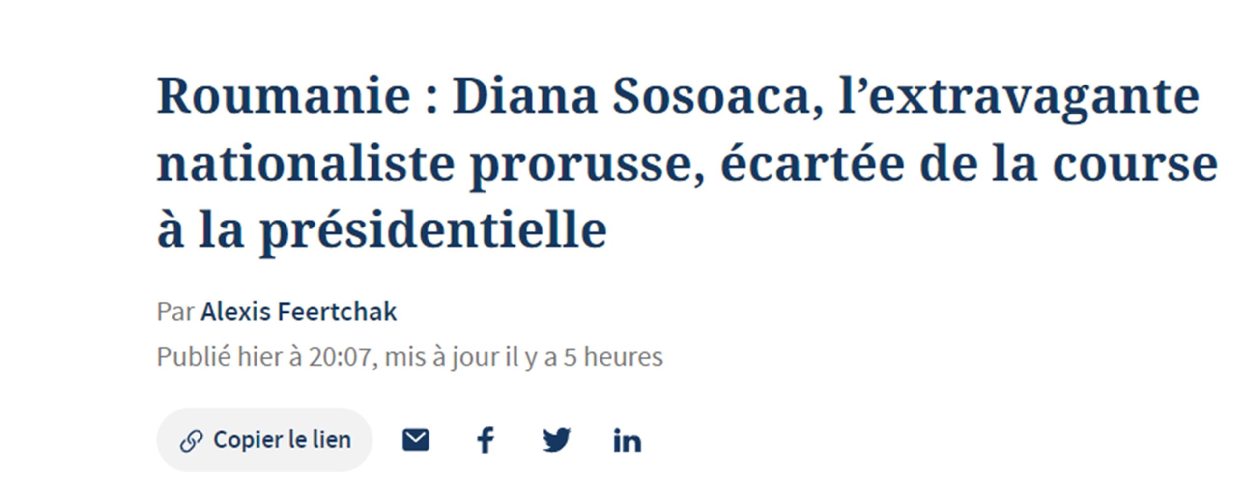 Le Figaro, despre Diana Șoșoacă 