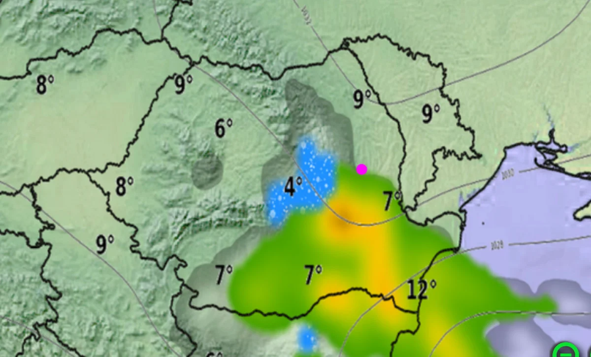 Ciclon în Marea Neagră. Precipitații abundente începând de duminică. Zonele afectate