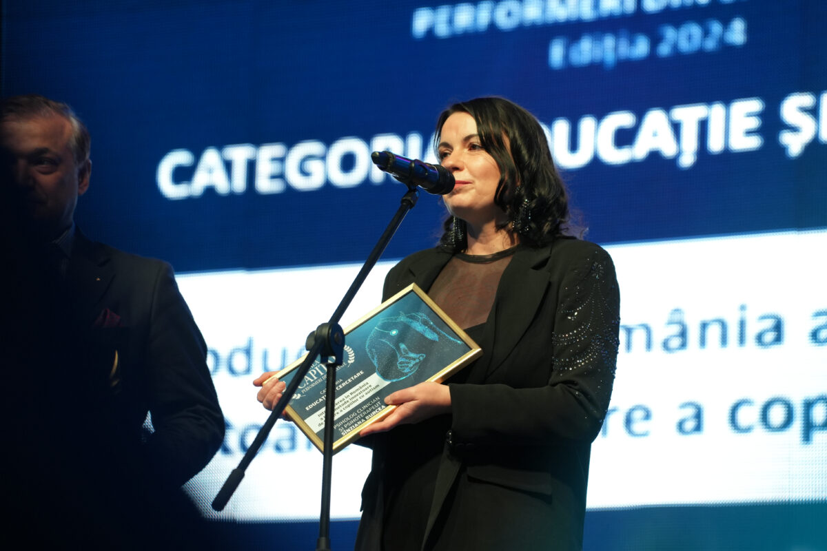 Gala Performeri de Sănătate. Sînziana Burcea, psiholog clinician: „Sper din tot sufletul să putem face bine în continuare așa cum am făcut și până acum”