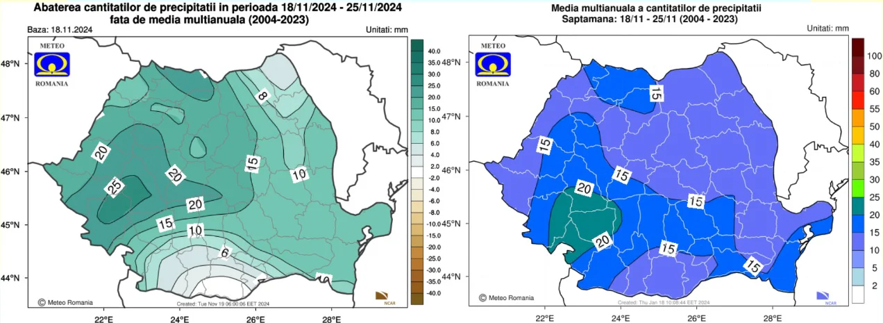 Harta precipitații