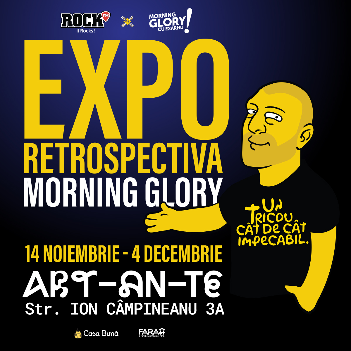 EXPO Retrospectiva Morning Glory – Rime, tricouri și implicare socială la ART-AN-TE