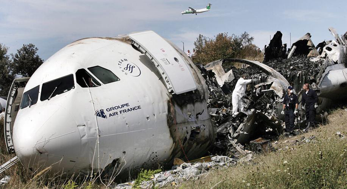 Rămășițele aeronavei Air France