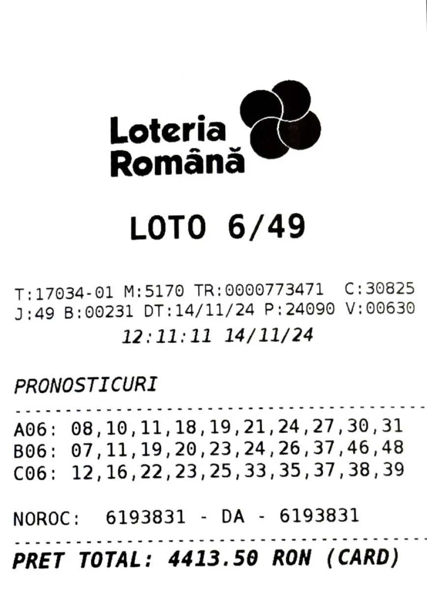 Biletul câștigător la Loto 6/49