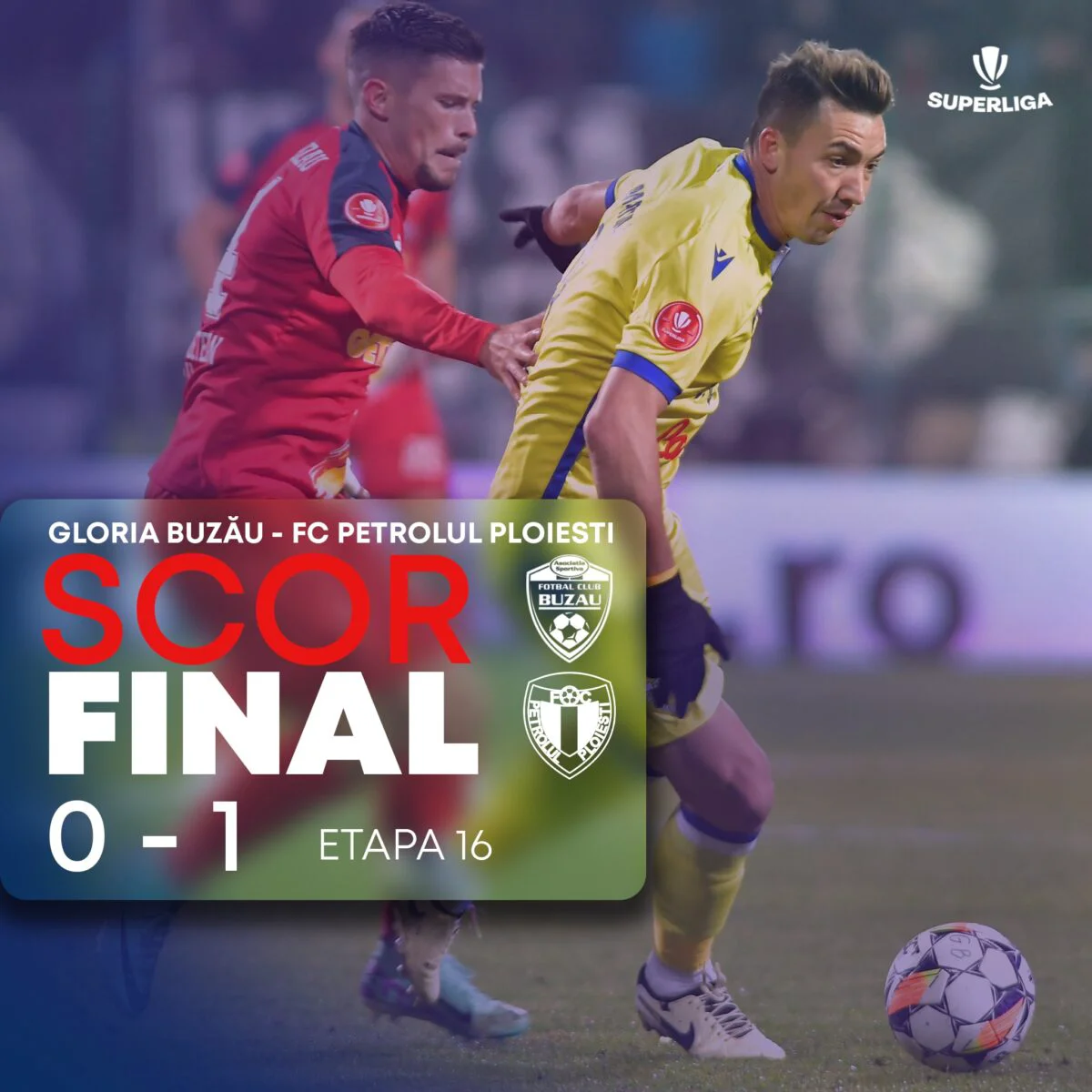 Gloria Buzău - Petrolul Ploiești, 0-1. Echipa din Crâng se afundă după o nouă înfrângere