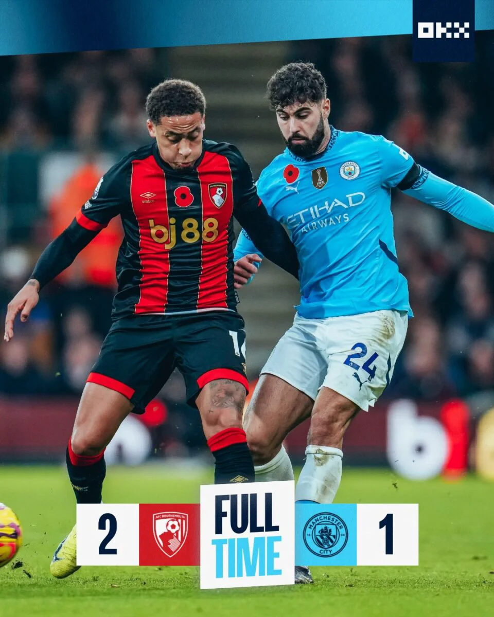 Manchester City, eșec la Bournemouth. Liverpool devine lideră în Premier League, după victoria cu Brighton