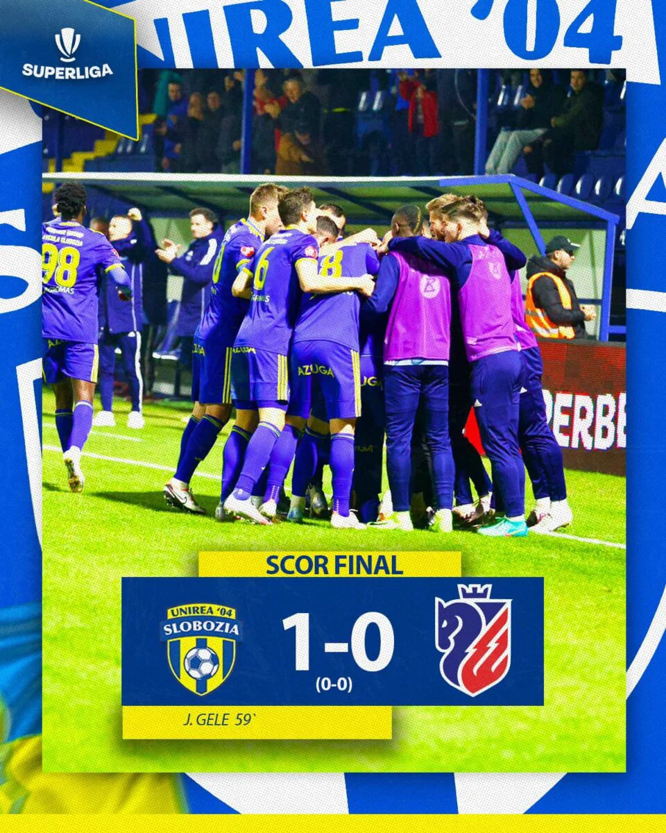 Unirea Slobozia - FC Botoșani, 1-0. Gazdele ies din zona retrogradării, oaspeții au lanterna roșie